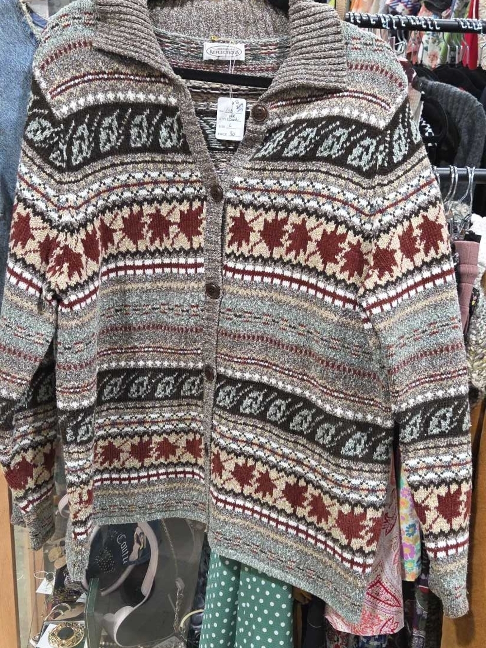 Northern Reflections Brown and Cream Patterned Cardigan